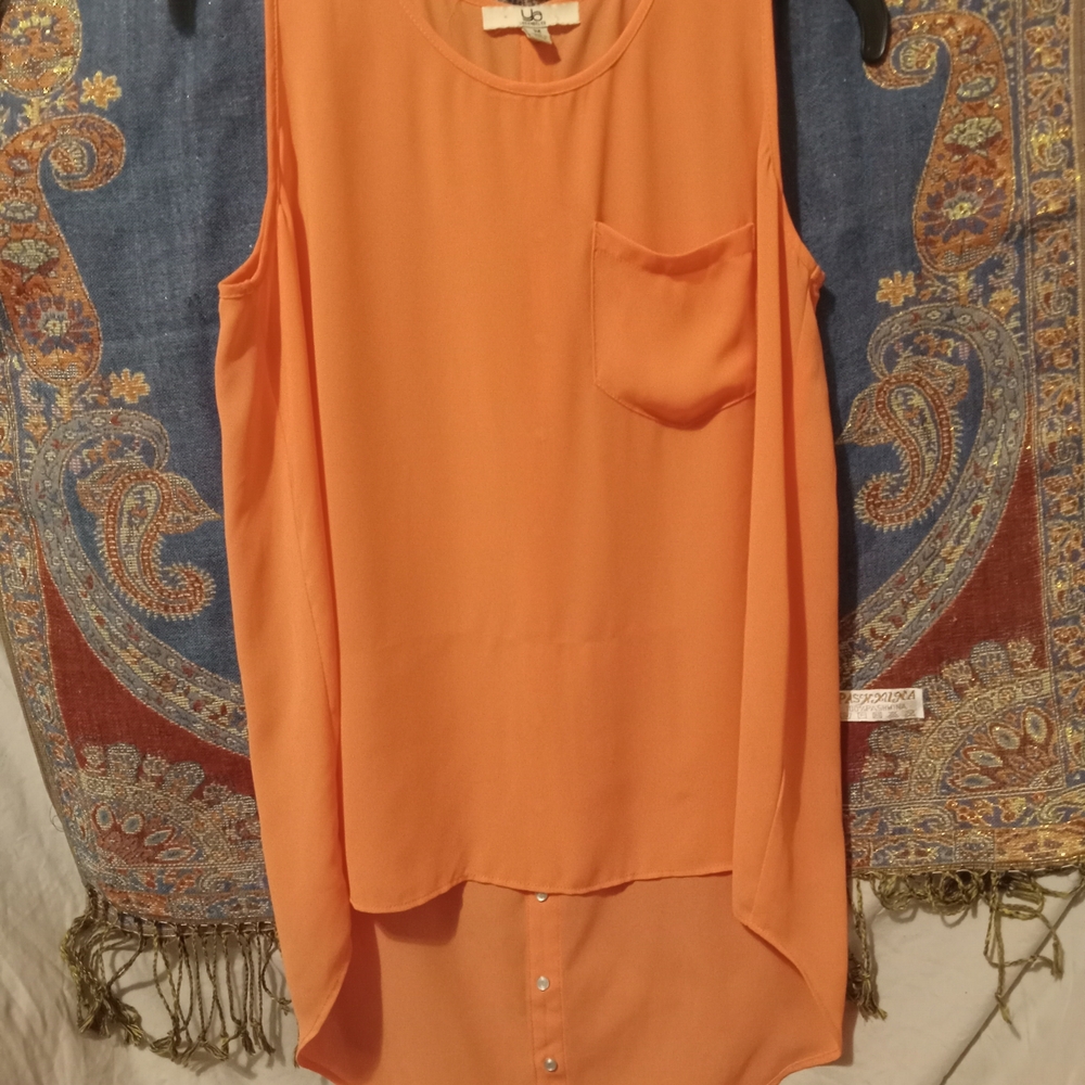 Ya Los Angeles Orange Sleeveless Top